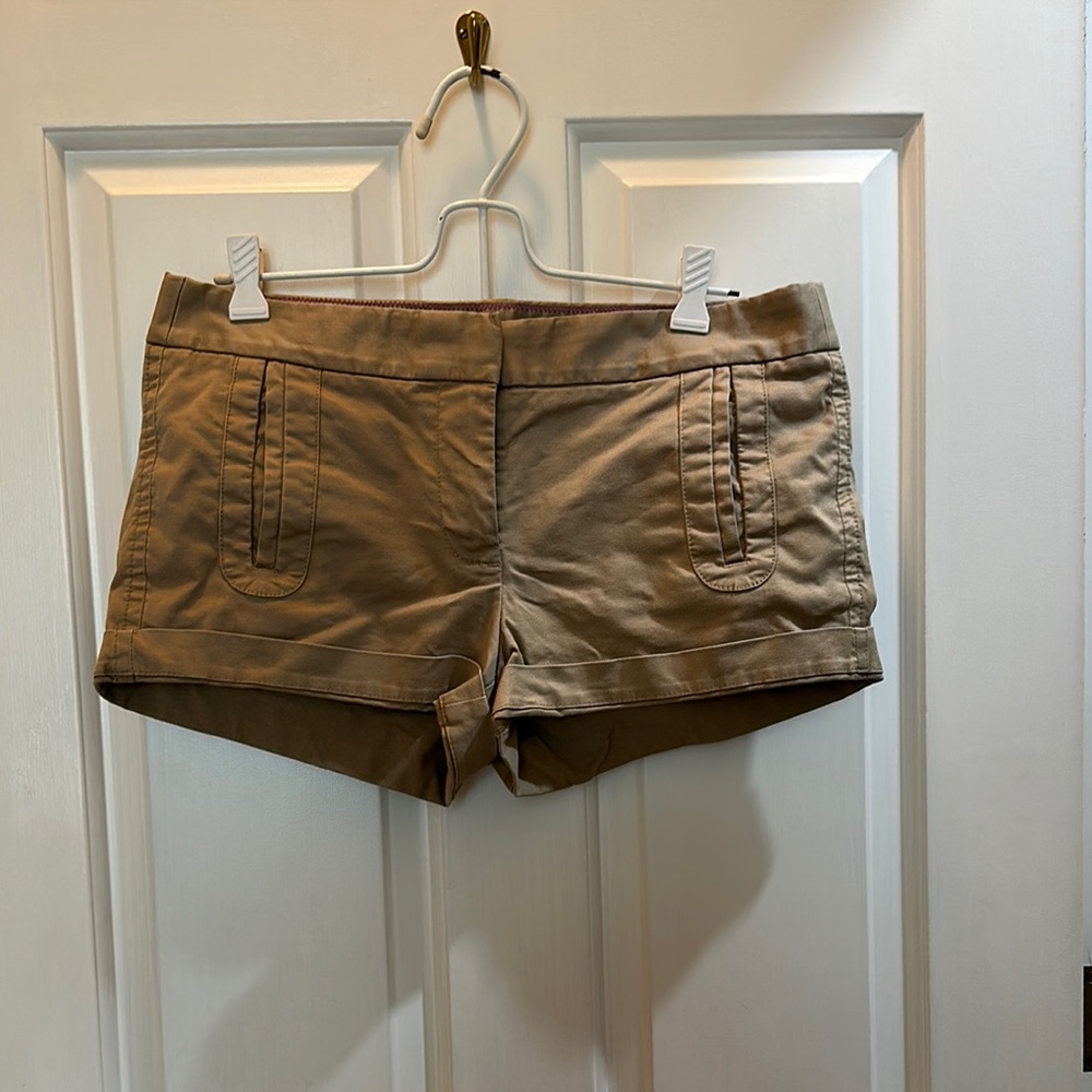 J. Crew Khaki Shorts with Flat Front Design Size 4